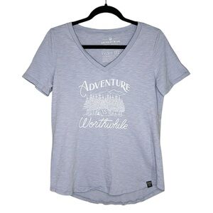 United by Blue Adventure is Worthwhile Camping V Neck Tee size Large